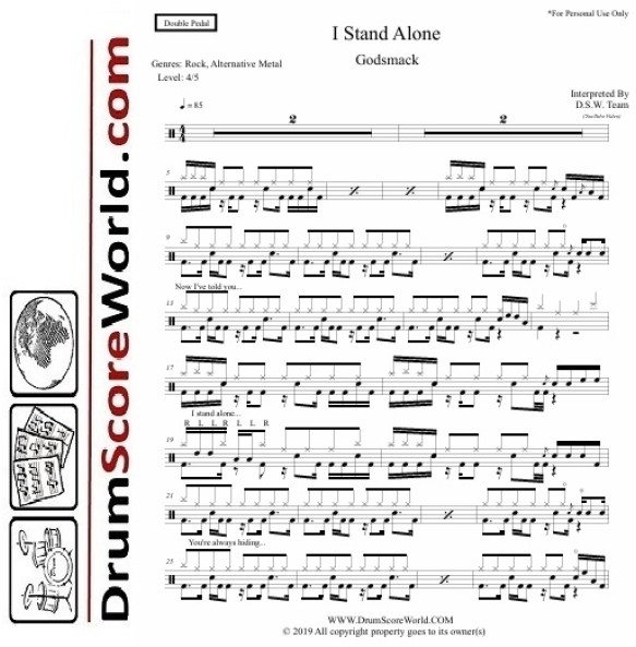 Godsmack - I Stand Alone | Drum Sheet + Play-Along Track 